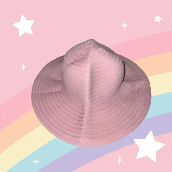 🛍️SALE🛍️ Packable Wide Brim Crotchet Bucket Sun Hat in Baby Pink - Picture 7 of 7